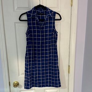 Banana Republic Blue and White Plaid Dress (Size: 0)